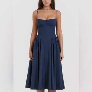 Corset Summer Sundress - Navy